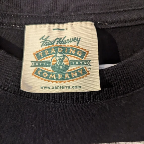 🖤 Fred Harvey Trading Company Black Graphic T-Shirt First Nations People - Picture 7 of 9